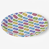 Pastel French Macaron Cookie Vrijgezellenfeest Papieren Bordje (Gekanteld)