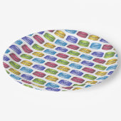 Pastel French Macaron Cookie Vrijgezellenfeest Papieren Bordje (Gekanteld)