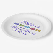 Pastel French Macaron Cookie Vrijgezellenfeest Papieren Bordje (Gekanteld)