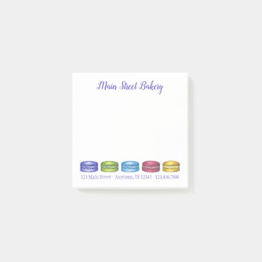 Pastel French Macaron Cookies Bakery Pastry Chef Post-it® Notes (Voorkant)
