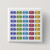 Pastel French Macaron Cookies Bakery Pastry Chef Vierkante Button 5,1 Cm (Voorkant)