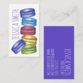 Pastel French Macaron Cookies Bakery Pastry Chef Visitekaartje (Voorkant / Achterkant)