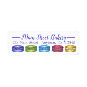 Pastel French Macaron Cookies Bakery Pastry Shop Etiket