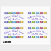 Pastel French Macaron Cookies Vrijgezellenfeest Pa Rechthoekige Sticker (Vel)