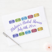 Pastel French Macaron Cookies Vrijgezellenfeest Pa Rechthoekige Sticker (Envelop)