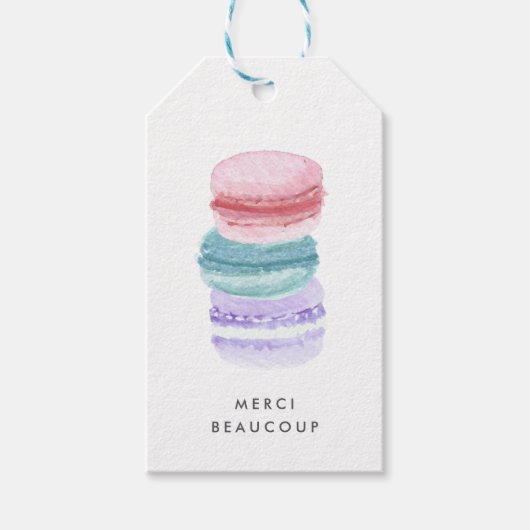 Pastel French Macarons Dank u Cadeaulabel (Voorkant)