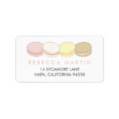 Pastel French Macarons Return Address Etiket (Voorkant)