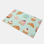 Pastel French Pastries Cute Dessert Pattern Deurmat (Schuin)