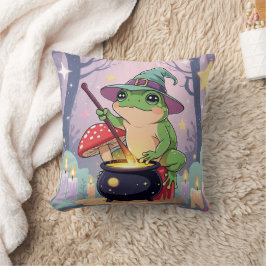 Pastel Frog Witch Throw Pillow – Cottagecore  Kussen