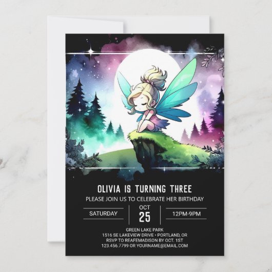 Pastel Fun Fairy Verjaardag Kaart (Voorkant)