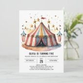 Pastel Fun Festival Circus Verjaardag Kaart (Staand voorkant)