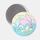 Pastel Fun Fleur de Lis Magneten (Voorkant / Achterkant)