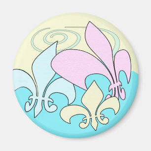 Pastel Fun Fleur de Lis Magnets Magneet