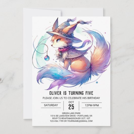 Pastel Fun Fox Verjaardag Kaart (Voorkant)