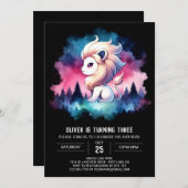 Pastel Fun Lion Verjaardag Kaart (Voorkant / Achterkant)