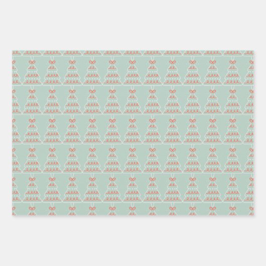 Pastel Fun Retro Jingle Aangepaste Kerstmis Inpakpapier Vel (Voorkant 2)