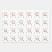 Pastel Fun Retro Jingle Aangepaste Kerstmis Inpakpapier Vel (Voorkant)