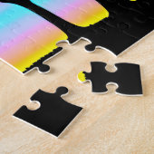 Pastel Fun Sunset Achter Silhouette Bomen Legpuzzel (Zijkant)