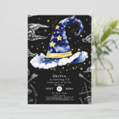 Pastel Fun Whimsical Wizard Verjaardag Kaart (Staand voorkant)