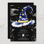 Pastel Fun Whimsical Wizard Verjaardag Kaart (Voorkant / Achterkant)