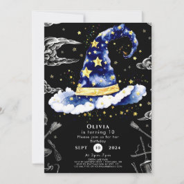 Pastel Fun Whimsical Wizard Verjaardag Kaart