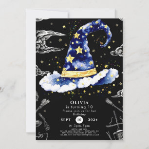 Pastel Fun Whimsical Wizard Verjaardag Kaart