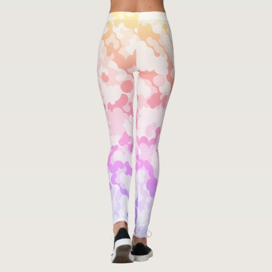Pastel Funky Eclectic Boho Abstracte Bewolkte Zons Leggings (Achterkant)