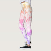 Pastel Funky Eclectic Boho Abstracte Bewolkte Zons Leggings (Links)