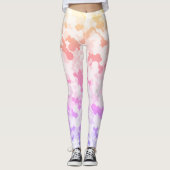 Pastel Funky Eclectic Boho Abstracte Bewolkte Zons Leggings (Voorkant)