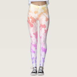 Pastel Funky Eclectic Boho Abstracte Bewolkte Zons Leggings