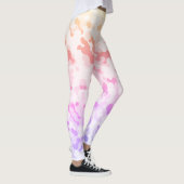 Pastel Funky Eclectic Boho Abstracte Bewolkte Zons Leggings (Rechts)