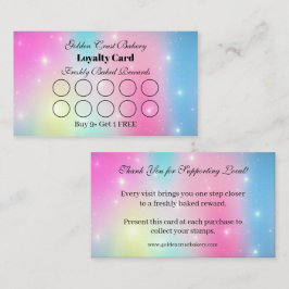 Pastel Galaxy Bakkerij Loyalty Ponskaart Visitekaartje