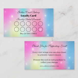 Pastel Galaxy Bakkerij Loyalty Ponskaart Visitekaartje
