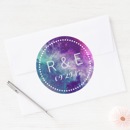 Pastel Galaxy bruiloft gunst Stickers (Envelop)