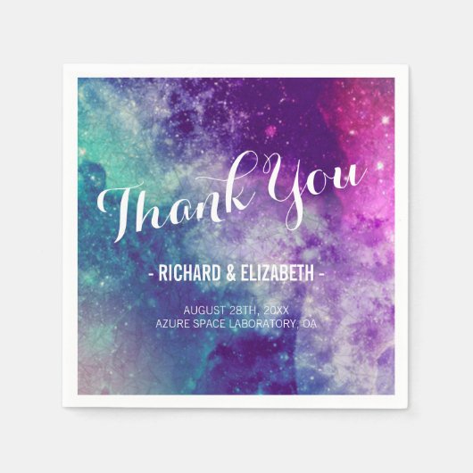 Pastel Galaxy bruiloft servetten (Voorkant)