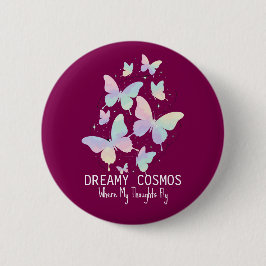 Pastel Galaxy Butterflies Dreamy Aesthetic Ronde Button 5,7 Cm