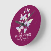 Pastel Galaxy Butterflies Dreamy Aesthetic Ronde Klok (Hoek)