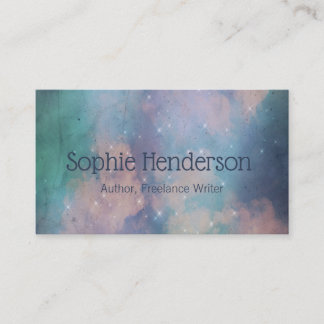 Pastel Galaxy en Navy Blue Writer Schrijver Creati Visitekaartje