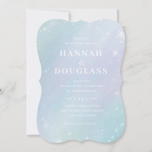 Pastel Galaxy Iridescent Weddenschap Kaart (Voorkant)