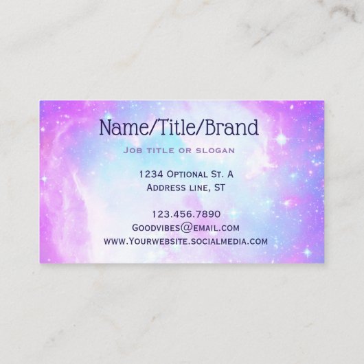 Pastel Galaxy Nebula Visitekaartje (Achterkant)