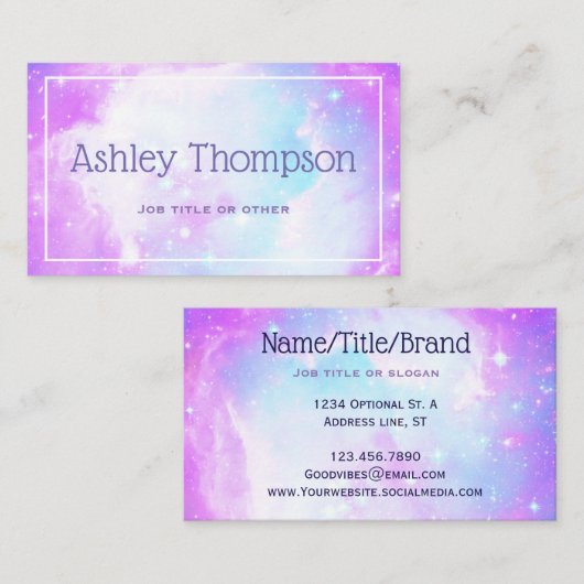Pastel Galaxy Nebula Visitekaartje (Voorkant / Achterkant)