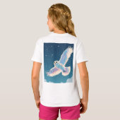 Pastel Galaxy Owl" Meisjes Basic T-shirt (Achterkant volledig)
