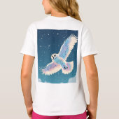 Pastel Galaxy Owl" Meisjes Basic T-shirt (Achterkant)