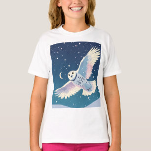 Pastel Galaxy Owl" Meisjes Basic T-shirt