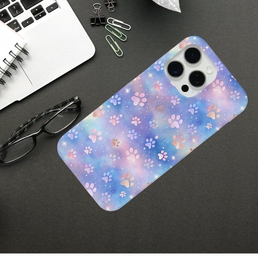 Pastel Galaxy Paw Prints – Schattigee Kosmische Pe Case-Mate iPhone Case