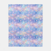 Pastel Galaxy Paw Prints – Schattigee Kosmische Pe Fleece Deken (Voorkant)