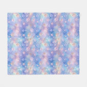 Pastel Galaxy Paw Prints – Schattigee Kosmische Pe Fleece Deken (Voorkant (Horizontaal))