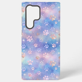 Pastel Galaxy Paw Prints – Schattigee Kosmische Pe Samsung Galaxy Hoesje