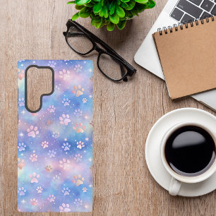 Pastel Galaxy Paw Prints – Schattigee Kosmische Pe Samsung Galaxy Hoesje