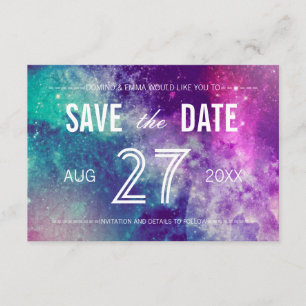 Pastel Galaxy Sla de datumkaarten op Save The Date